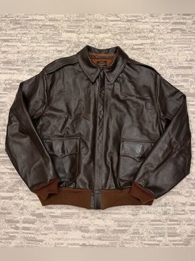 Eastman Leather A-2 Flight Jacket Mens 44 Horsehide Talon Air Force US Army Rare